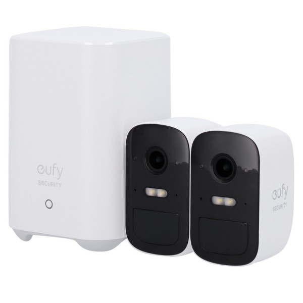 Comprar EUFY EUFY-CAM2C-S210 Kit 2 Cámaras + 1 HomeBase Eufy by Anker - 1080p / 6700 mAh / Sensor PIR + Humanos - HomeBase WiFi 