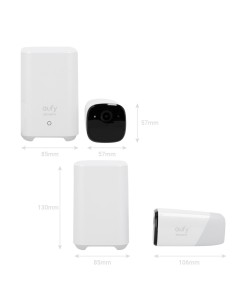 Comprar EUFY EUFY-CAM2C-S210 Kit 2 Cámaras + 1 HomeBase Eufy by Anker - 1080p / 6700 mAh / Sensor PIR + Humanos - HomeBase WiFi  2
