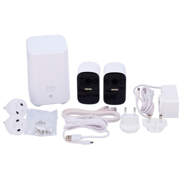 Comprar EUFY EUFY-CAM2C-S210 Kit 2 Cámaras + 1 HomeBase Eufy by Anker - 1080p / 6700 mAh / Sensor PIR + Humanos - HomeBase WiFi 