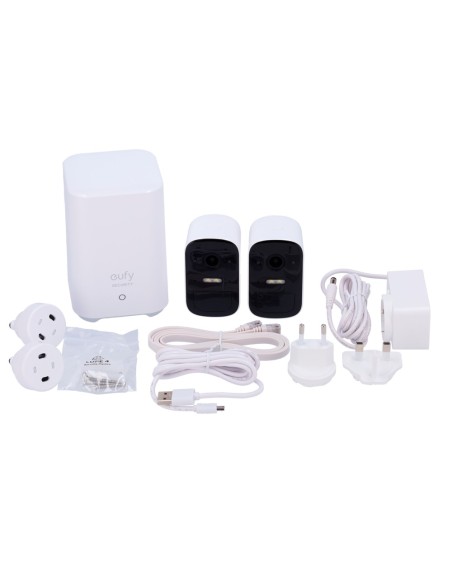 Comprar EUFY EUFY-CAM2C-S210 Kit 2 Cámaras + 1 HomeBase Eufy by Anker - 1080p / 6700 mAh / Sensor PIR + Humanos - HomeBase WiFi 