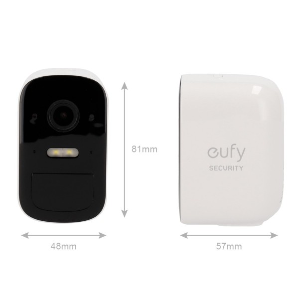 Comprar EUFY EUFY-CAM2C-S210-ADDON Camara para conectar a HomeBase2 Eufy by Anker - 1080p / 6700 mAh / Sensor PIR + Humanos - Co