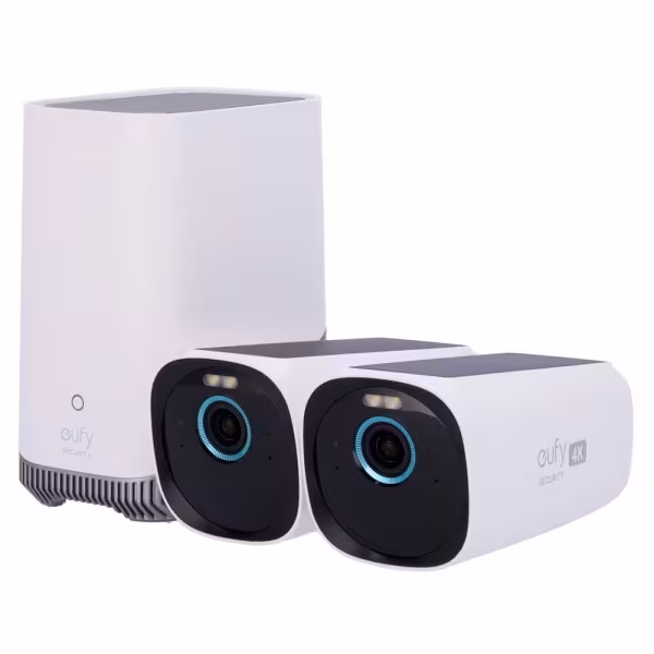Comprar ANKER - EUFY EUFY-CAM3-S330 Kit 2 Cámaras 4K solar + 1 HomeBase 3 - Detección Humanos, mascotas y vehículos - HomeBase W