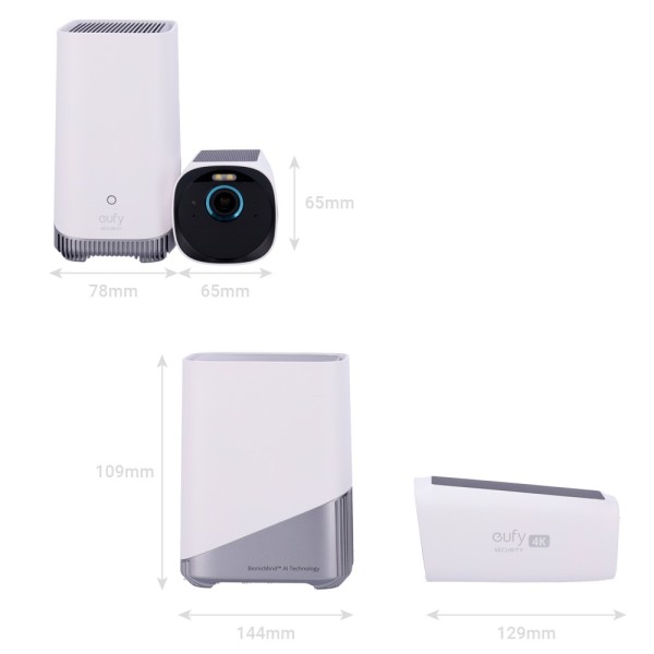 Kaufen ANKER – EUFY EUFY-CAM3-S330 Kit mit 2 4K-Solarkameras + 1 HomeBase 3 – Erkennung von Menschen, Haustieren und Fahrzeugen 