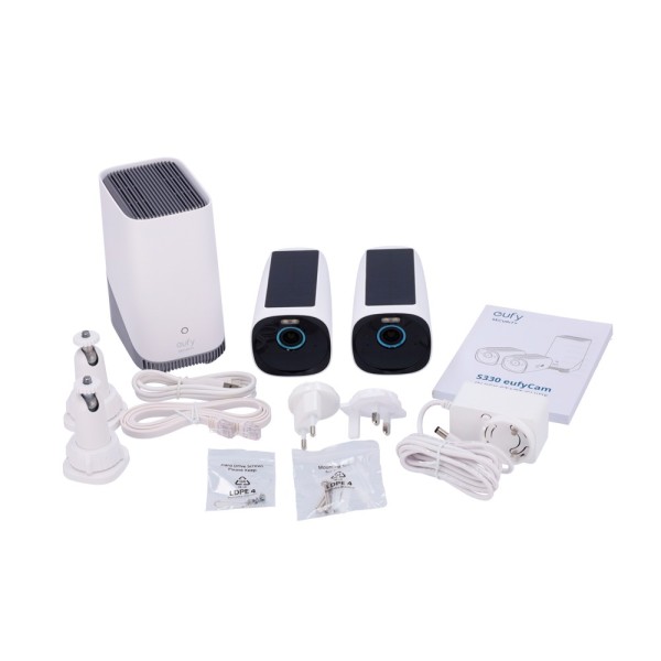 Comprar EUFY EUFY-CAM3-S330 Kit 2 Cámaras 4K solar + 1 HomeBase 3 - Detección Humanos, mascotas y vehículos - HomeBase WiFi con 