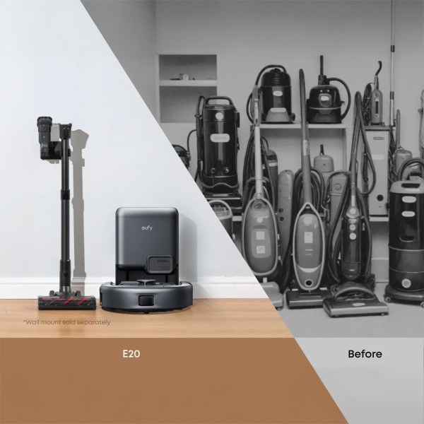 Eufy Eufy-Clean-Robovac-E20 Robô Aspirador de pó EuFy E20 3-EN-1 - Potência máxima de 30.000 Pa - Base Auto-Vaciosa - Limpeza pa