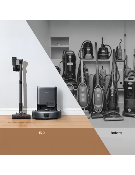 Eufy Eufy-Clean-Robovac-E20 Robô Aspirador de pó EuFy E20 3-EN-1 - Potência máxima de 30.000 Pa - Base Auto-Vaciosa - Limpeza pa