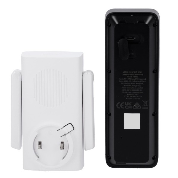 Eufy eufy-Doorbell-C211 Wi-Fi Kit de anel com eufy Vídeo por Anker - Resolução 1080p - Detecção de rosto e corpos humanos -