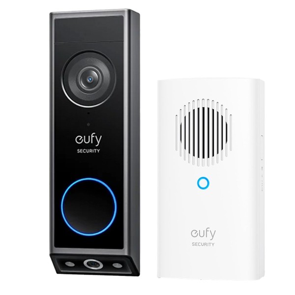 Eufy Eufy-Doorbelb-E340-Kit Ring Kit WiFi Câmera Dupla Eufy por Anker - Resolução 2K - Detecção de Pacote e Grant