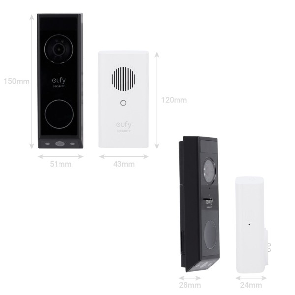 Comprare ANKER - EUFY EUFY-DOORBELL-E340-KIT Kit campanello Wi‑Fi con doppia videocamera Eufy by Anker - Risoluzione 2K - Rileva