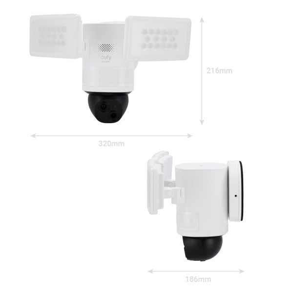 Comprar EUFY EUFY-FLOODLIGHTCAM-E340 Cámara doble Eufy by Anker - Resolución 3K - Detección Humanos, mascotas y vehículos - Vigi