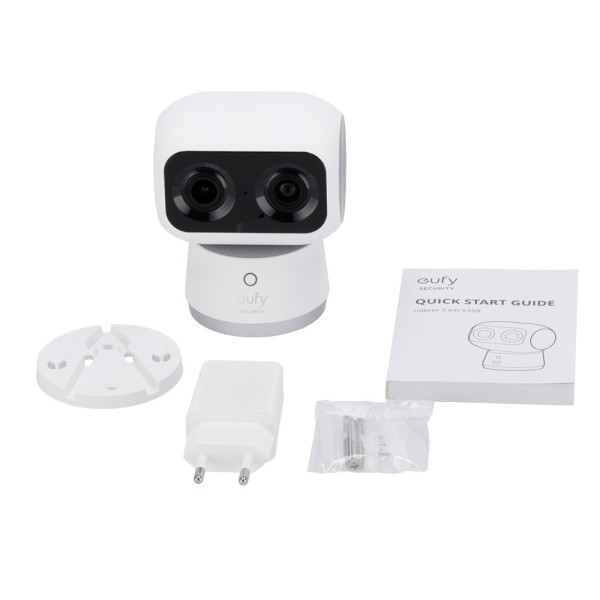 Eufy eufy-indoorcam-s350 câmera PTZ EUFY por anker - 4k (3840 x 2160) - Detecção Humana e Pet - Bidirectional Audio / Ranu
