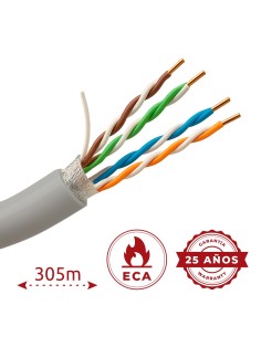 Acheter SAFIRE F-UTP5E-305-PVC-ECA Câble FTP Safire - Catégorie 5E - Bobine de 305 mètres | Diamètre 5 mm - Conducteur CCA - Dia
