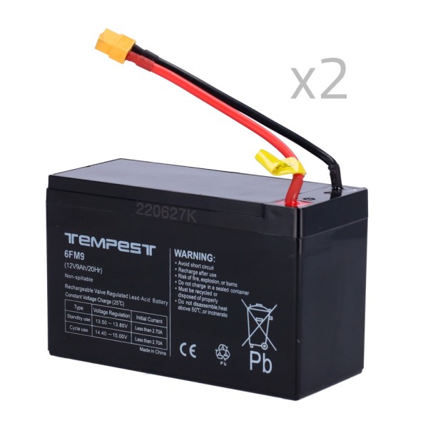 Kaufen Sie URFOG FPUBBY Batterie für TEMPEST-BAT300 URFOG – 12 V / 9 Ah – Spezialstecker – einfacher Austausch – inklusive 2 Bat