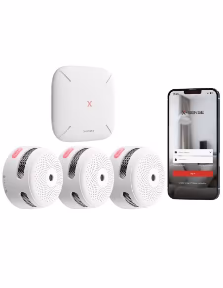 Acheter le kit de détection d’incendie autonome X-SENSE FS31 de X-Sense – comprend 3 détecteurs de fumée XS01-M et le Hub SBS50 