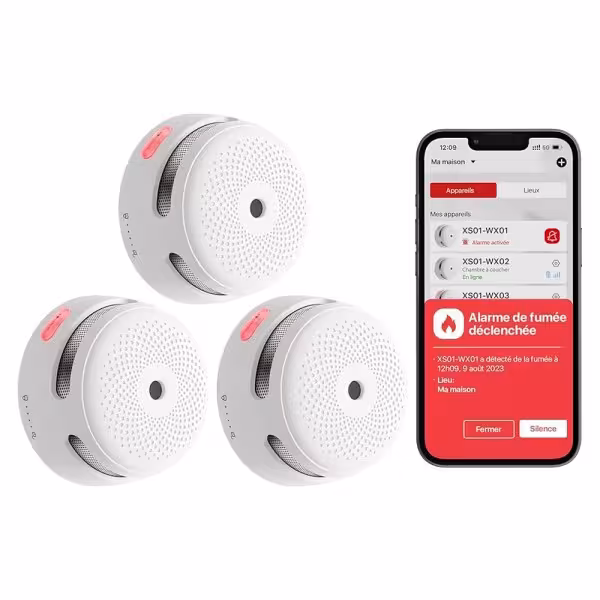 Kaufen Sie das X-SENSE FS61 Kit zur autonomen Branderkennung von X-Sense – enthält 6 XS01-M Rauchmelder und Hub SBS50 – Verbindu