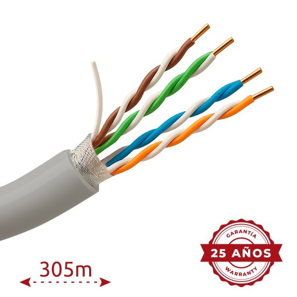 Acheter SAFIRE FTP5E-300 Câble FTP - Catégorie 5E - Rouleau de 305 mètres - Gaine grise - Diamètre 5,5 mm - Compatible avec