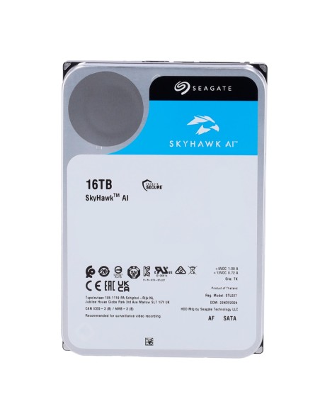 Kaufen SEAGATE HD16TB-S-AI Festplatte Seagate Skyhawk AI ST16000VE002 – Kapazität 16 TB – Schnittstelle SATA 6 Gb/s – Entwickelt