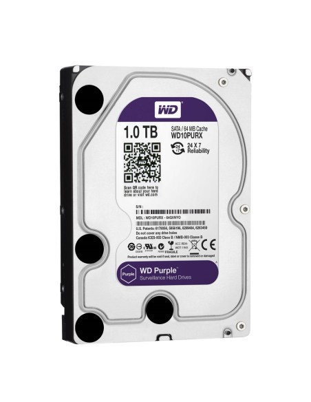Acheter WESTERN DIGITAL HD1TB Disque dur Western Digital - Capacité 1 To - Interface SATA jusqu’à 110 Mo/s - Modèle WD10PURZ - E
