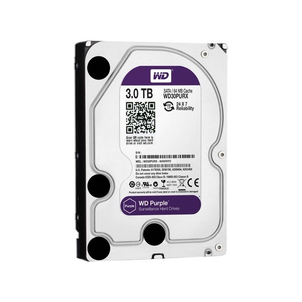 Disco rígido Western Digital HD3TB - Capacidade de 3 TB - Interface SATA 6GB / S - Modelo WD30Purx - Especial para VCR - Sue