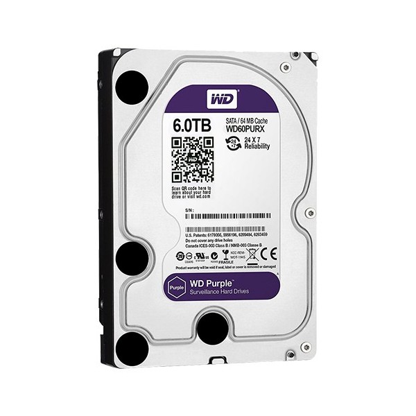 Acheter WESTERN DIGITAL HD6TB Disque dur Western Digital - Capacité 6 To - Interface SATA jusqu’à 175 Mo/s - Modèle WD64PURZ - E
