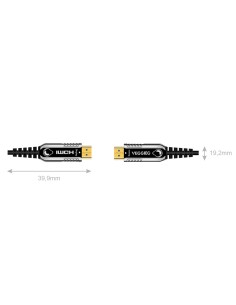 OEM HDMI-OPTICAL-40M HDMI Fibra Óptica Cabo - HDMI Digite Conectores - Suporte 4K @ 60 Hz - 40m - Color Black - Conector 2