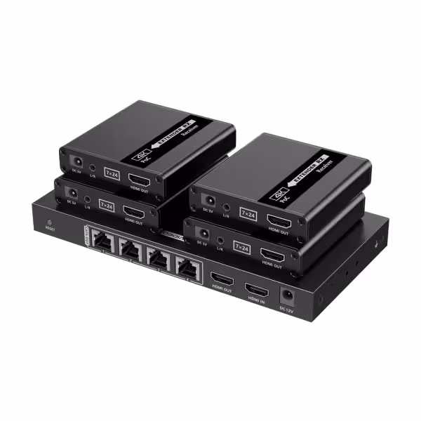 Acheter LENKENG HDMI-SPL-1X4-4K30-CAT6 Prolongateur répartiteur de signal HDMI - Portée 40 m - Résolution 4K - Permet des connex