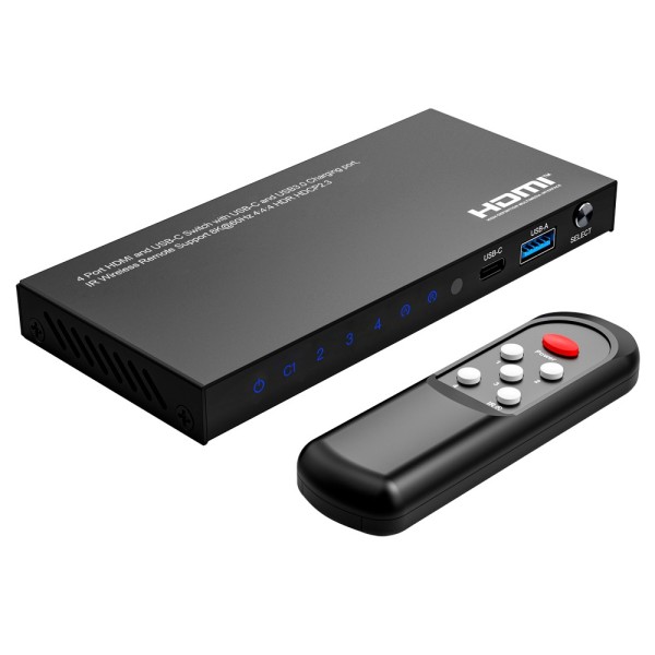 Kaufen OEM HDMI-SW-4X1-8K60 HDMI/USB-C-Signal-Switch – ermöglicht 4:1 – 3 HDMI-Eingänge – 1 USB-C-Eingang – 8K-Auflösung