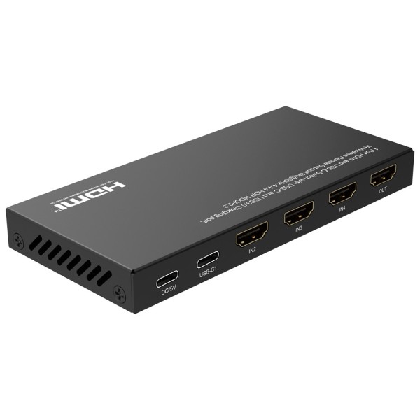 Comprar OEM HDMI-SW-4X1-8K60 Switch de señal HDMI/USB-C - Permite 4:1 - 3 entradas HDMI  - 1 entrada USB-C - Resolución 8K HDMI-