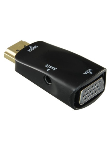 Comprar OEM HDMI-VGA Adaptador de HDMI a VGA+Audio - Pasivo, no necesita alimentación - Convierte una salida de HDMI en VGA+Audi