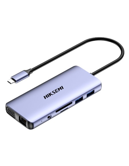HIKSEMI HS-HUB-DS11STD / A / T / S / 2U3 / H / 2U2 / P / L / V Hub USB-C 11 em 1 Hikvision - Suporta PD Load 100 W - 5 g de tran