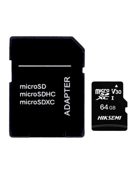 Hiksemi HS-TF-C1STD-64G-UM Cartão microSD com adaptador Hikvision - 64 GB Capacidade - Classe 10 | Velocidade R / W: 92/30 MB / 