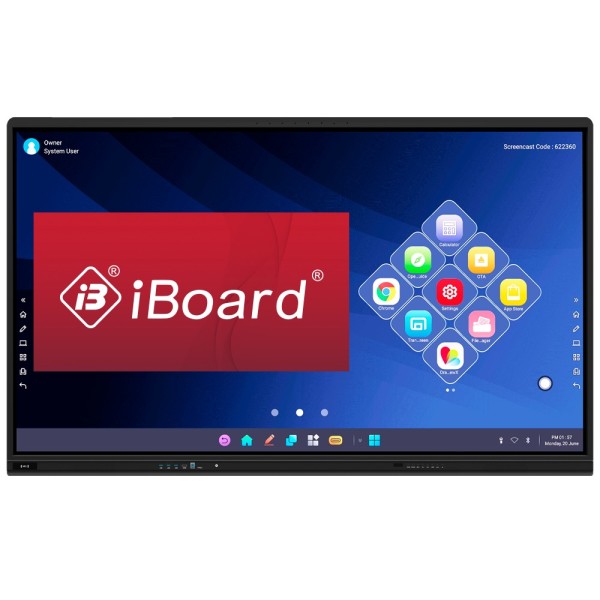 IBoard IB-TE-MP-75E1-V3 Monitor Interativo 75 & OT - 4K Resolução - Android 14 - 8 GB RAM e 128 GB ROM - microfones integrados