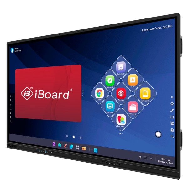 Acheter IBOARD IB-TE-MP-86E1-V3 Moniteur interactif 86" - Résolution 4K - Android 14 - Processeur Quad-Core - 8 Go de RAM et 12