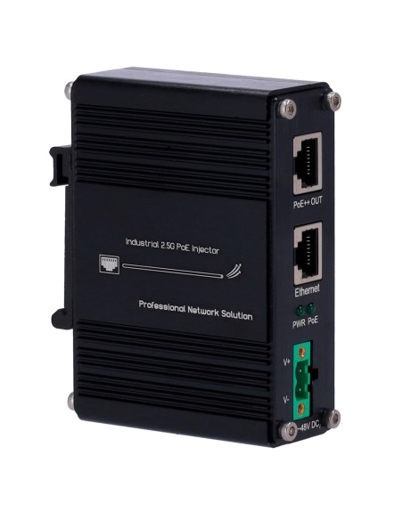 OEM Inj-Ipoe-60W-2.5G-DC Industrial Injector Injector - RJ45 Entrada 10/100/1000 / 2,5 Base-T - Total Potência 60 W - Distância 