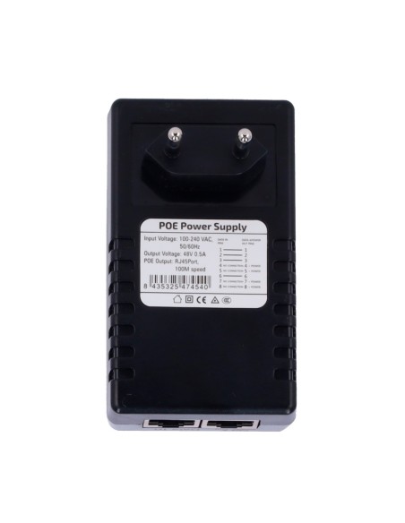 OEM Inj-Poe-15W-P Injector Poe Passivo Parede - Entrada / Saída RJ45 10/100 Mbps - Potência 15 W - Distância Máxima 100 m - Véu