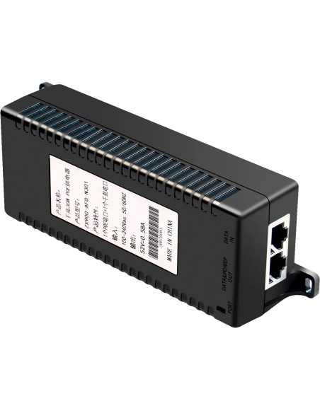 Comprar OEM INJ-POE-30W-V2 Inyector PoE - Entrada/Salida RJ45 10/100/1000 Mbps - Potencia 30 W - Distancia máxima 100 m - PoE/Po