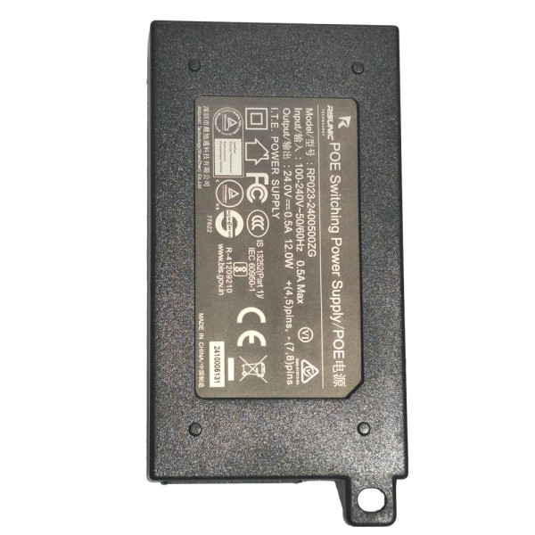 OEM Injetor PoE PASIVO - POE-G-12W-24 - Entrada / saída RJ45 10/100/1000 Mbps - 24V 0.5A - distância máxima 100 m - Adequado par