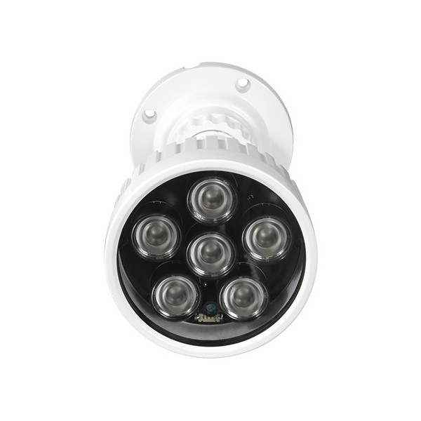 OEM IR100 Alcance Foco Infravermelho 100M - Iluminação LED - 850nm, Abertura de 60 ° - 6 LEDs Ø10 - Inclui célula Fotoc