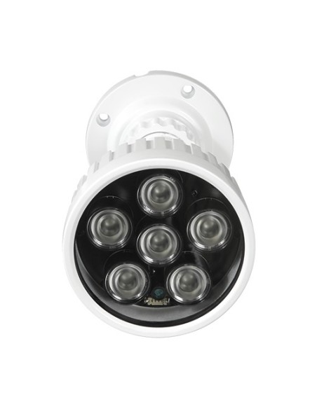OEM IR100 Alcance Foco Infravermelho 100M - Iluminação LED - 850nm, Abertura de 60 ° - 6 LEDs Ø10 - Inclui célula Fotoc