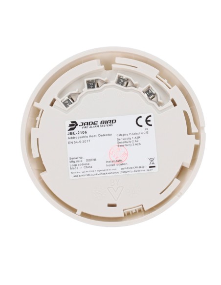Acheter JADE BIRD JBE-2106 Détecteur thermique analogique Jade Bird – Sensibilité et classe réglables (A2R, A2, A2S) – LED avec 