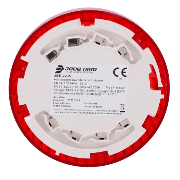 Jade Bird JBE-2235 Jade Pássaro Analog Siren - Grande Potência de Saída 91 dB (A) @ 1m - Comida através do loop - não incl