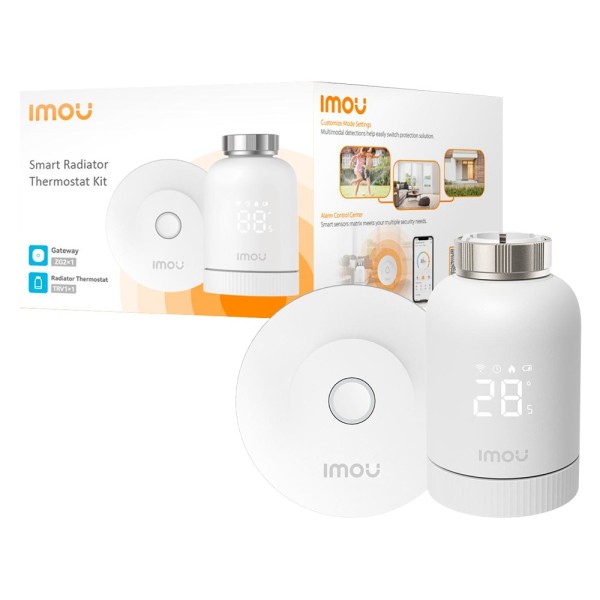 Acquista IMOU KIT-TRV1-EU-2-IMOU Termostato intelligente per radiatore Imou - Gestisci dall’app - Zigbee 3.0 - HUB Gateway inclu