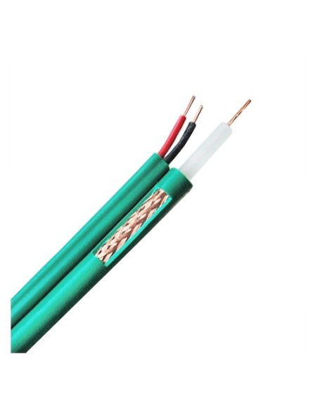 Kaufen OEM KX6P-100 Koaxialkabel KX6 – Video und Stromversorgung – 100-Meter-Rolle – Grüner Mantel – Getrennte Kabelpa