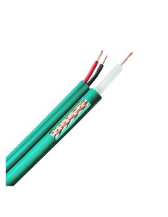 Acquistare OEM cavo coassiale KX6P-300 KX6 - video e alimentazione - rotolo da 300 metri - guaina di colore verde - cavi separat