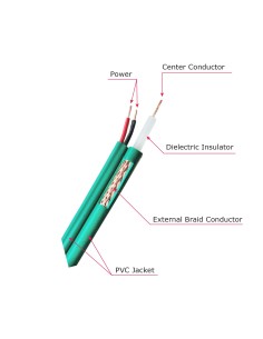 Acquistare OEM cavo coassiale KX6P-300-LSZH KX6 - Video e alimentazione - Rotolo da 300 metri - Guaina di colore verde - Guaina  2
