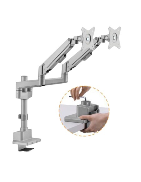 Comprar OEM LDT62-C024P-GREY Brazo para dos monitores - Instalación en mesa - Peso soportado 9 Kg/Brazo LDT62-C024P-GREY