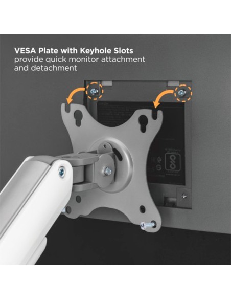 OEM LDT63-C024-Silver Braço para dois monitores - instalação na tabela - peso suportado 9 kg / braço