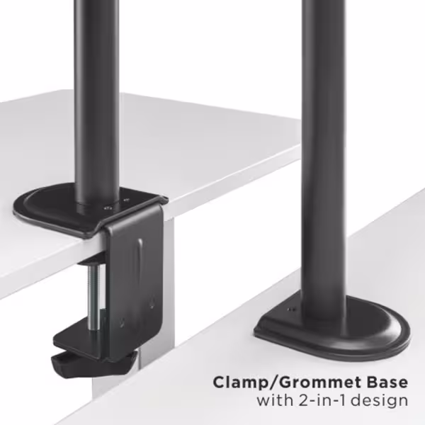 Comprar BRATECK LUMI LDT66-C02V Poste para dos monitores - Instalación en mesa - Peso soportado 9 Kg/Pantalla