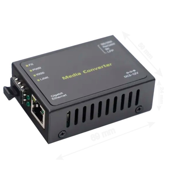 OEM MC-1GE-SFP-Mini Converter - 1x Ethernet RJ45 - 1x SFP - Gigabit - 10/100/1000 Base-TX - Tamanho Ultra Compact