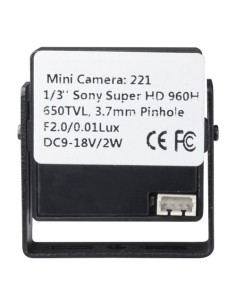 OEM MC221J Mini - 1/3 & Quot Sony © Super CCD II - Resolução 600 LINHAS - Apoio embutido - 0.3 Lux / F2.0  2